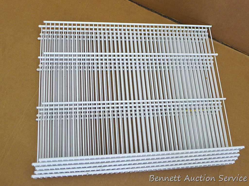 Shelf brackets, wire closet shelving, storage hooks, more. Closet shelving is about 21" x 16".