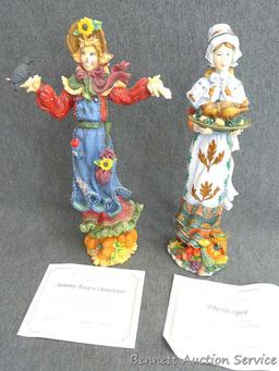 Two Lenox figurines incl Autumn Breeze Scarecrow and Pilgrim Spirit. Both come with COAs and boxes.