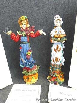 Two Lenox figurines incl Autumn Breeze Scarecrow and Pilgrim Spirit. Both come with COAs and boxes.