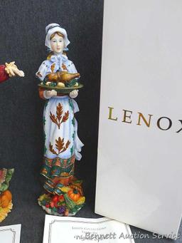 Two Lenox figurines incl Autumn Breeze Scarecrow and Pilgrim Spirit. Both come with COAs and boxes.