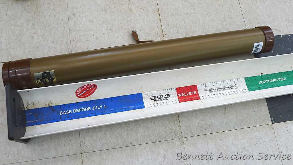 Two rod cases, one is telescoping, plus Measure-N-Slide fish measure trough. Telescoping rod case