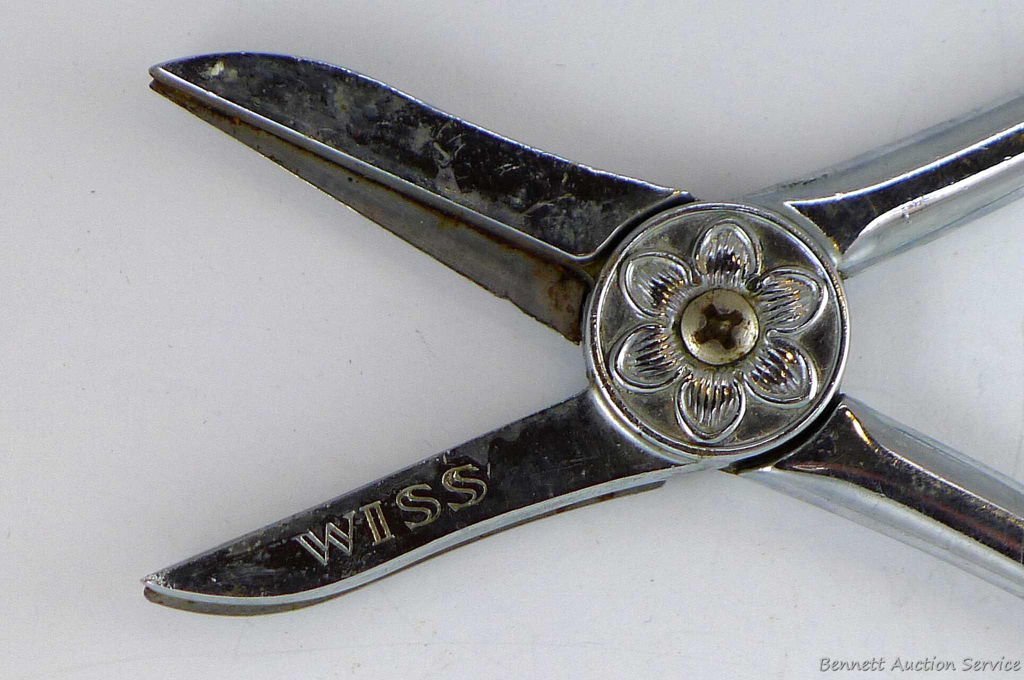 Antique Wiss flower shears measure 6-1/2" overall. Neat piece.