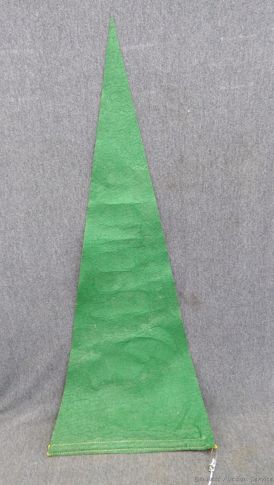 Vintage Green Bay Packers pennant flag, has some small stains but is good overall condition.