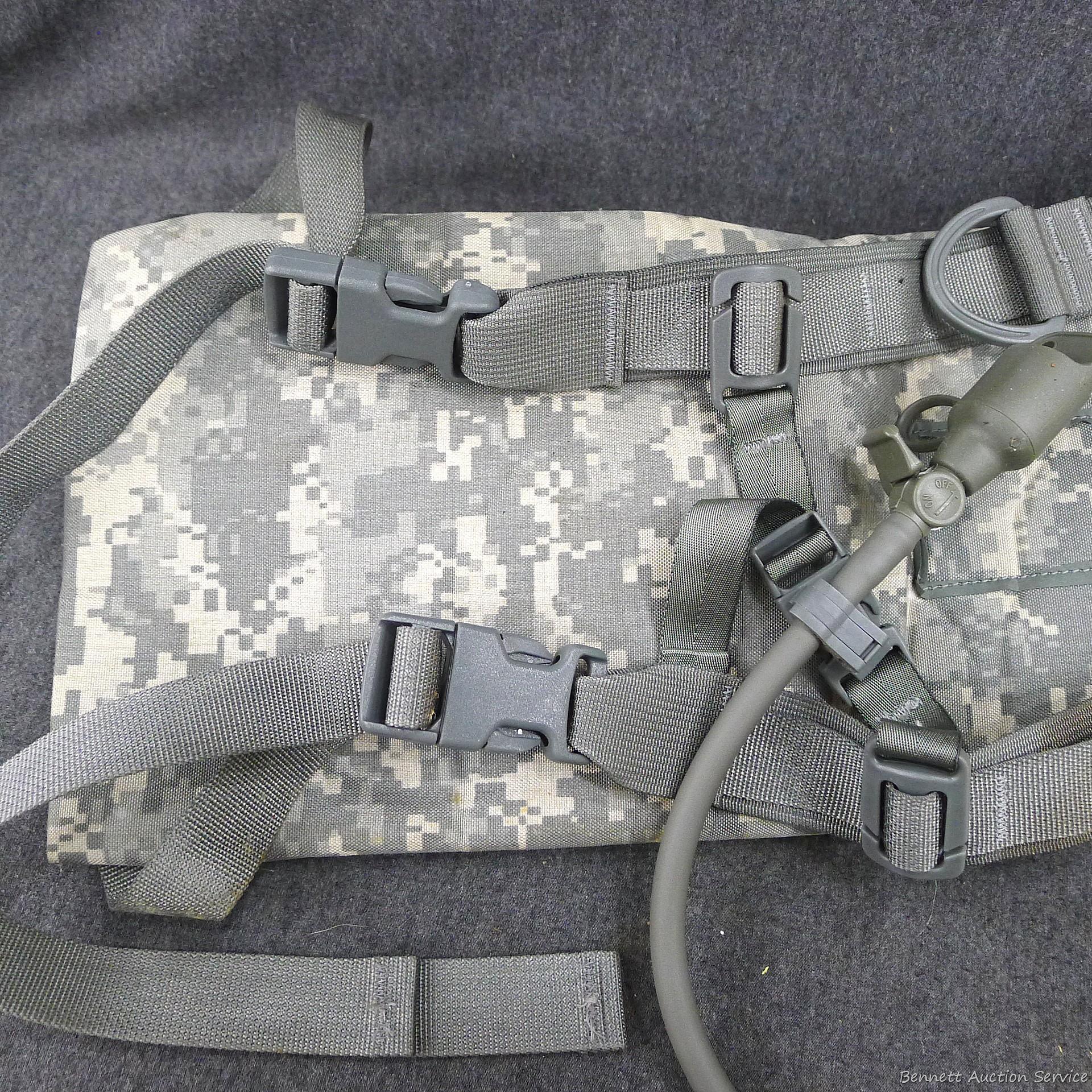 U.S. Military Hydramax water pack is in good condition and measures about 20" x 9".