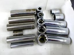 Proto and Craftsman sockets, SAE and metric. Of special note is five piece 8-point drive sockets,