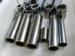 Proto and Craftsman sockets, SAE and metric. Of special note is five piece 8-point drive sockets,