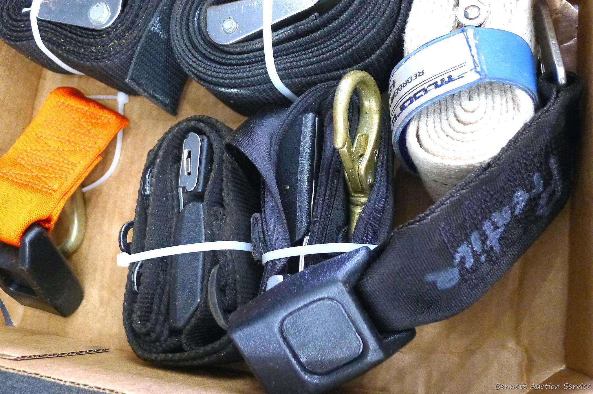 Seat belt-type hardware and webbing, plus more similar.