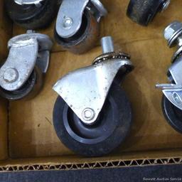 Swivel casters up to 2-1/2" diameter, some with locks.