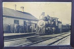 Large railroad locomotive picture is marked HTS Chumann. Train pic measures about 28" x 40" over