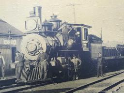 Large railroad locomotive picture is marked HTS Chumann. Train pic measures about 28" x 40" over