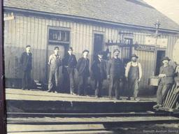 Large railroad locomotive picture is marked HTS Chumann. Train pic measures about 28" x 40" over