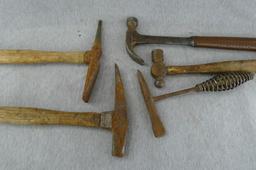 Rock or mountain climber's hammer with 13" handle; ball peen, claw, slag, and other hammers.