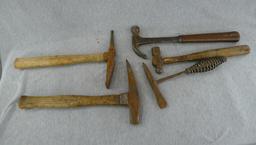 Rock or mountain climber's hammer with 13" handle; ball peen, claw, slag, and other hammers.