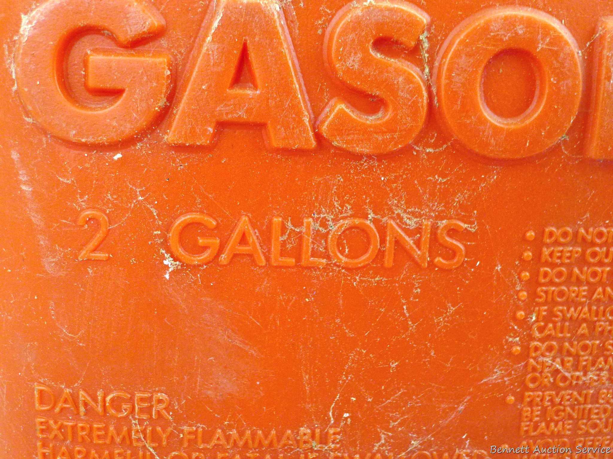 Lawn mower gas totes up to 2 gallon.