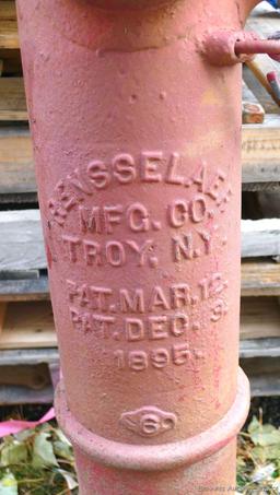 Antique fire hydrant by Rensselare, was patented 1895. Approx 4' tall and would look great in your