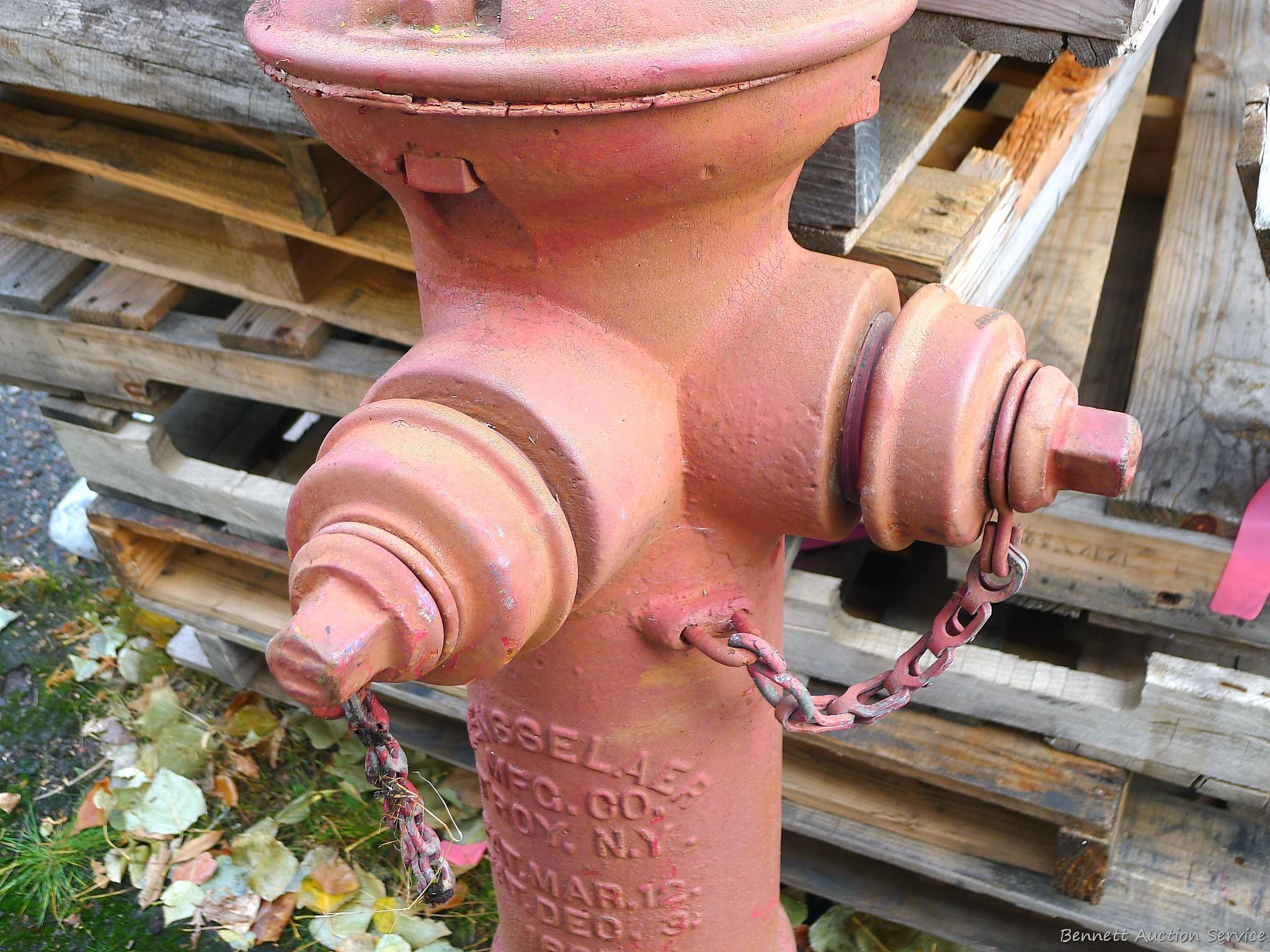 Antique fire hydrant by Rensselare, was patented 1895. Approx 4' tall and would look great in your