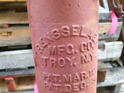 Antique fire hydrant by Rensselare, was patented 1895. Approx 4' tall and would look great in your