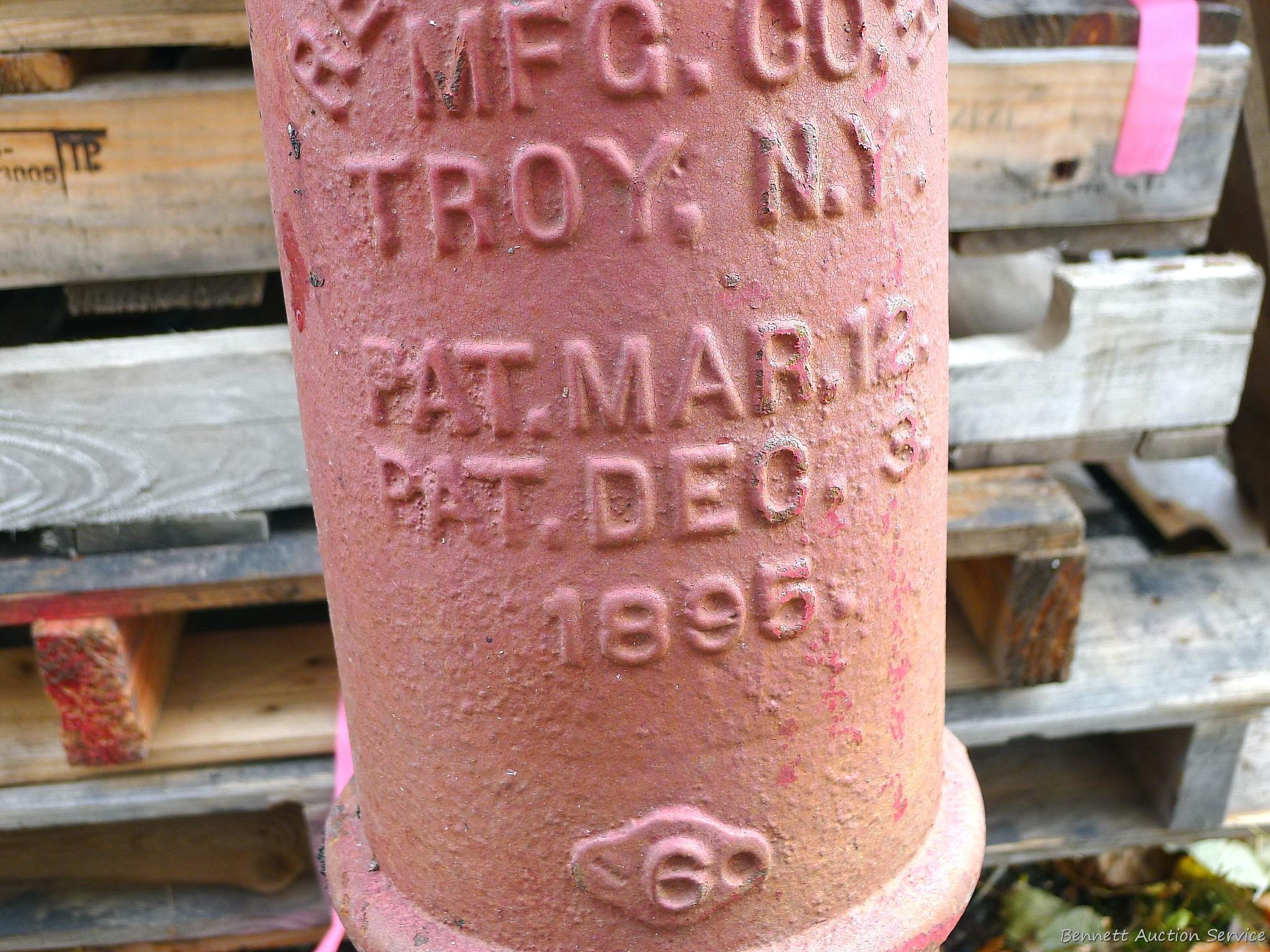 Antique fire hydrant by Rensselare, was patented 1895. Approx 4' tall and would look great in your