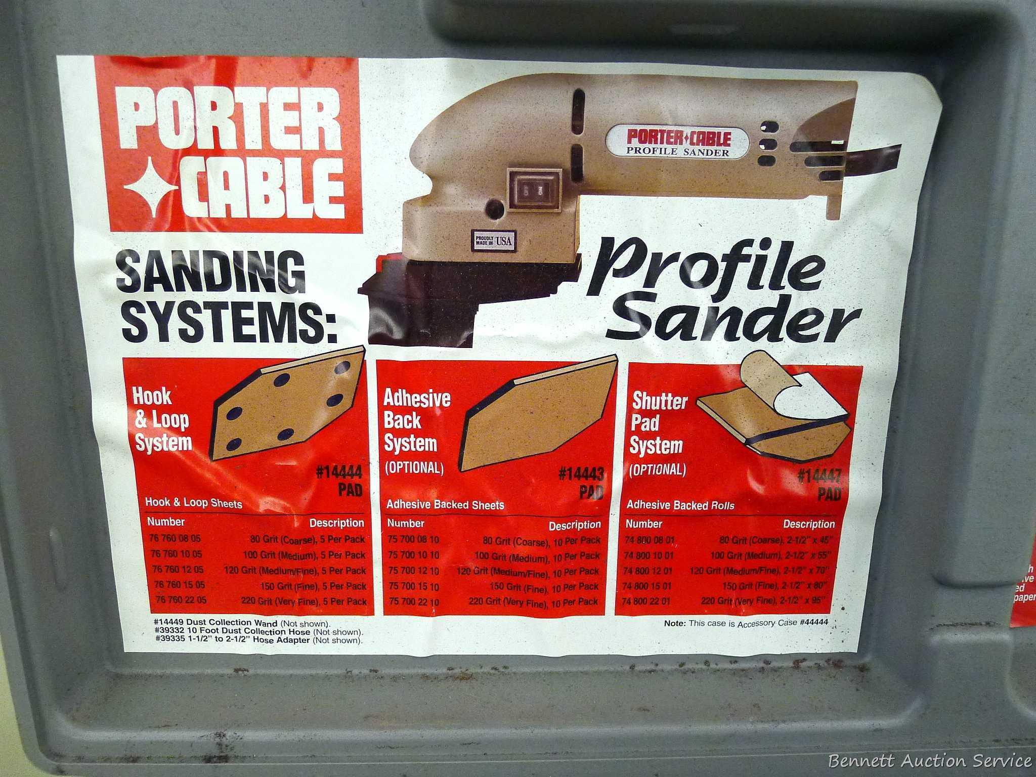 Porter Cable profile sander with case, runs.