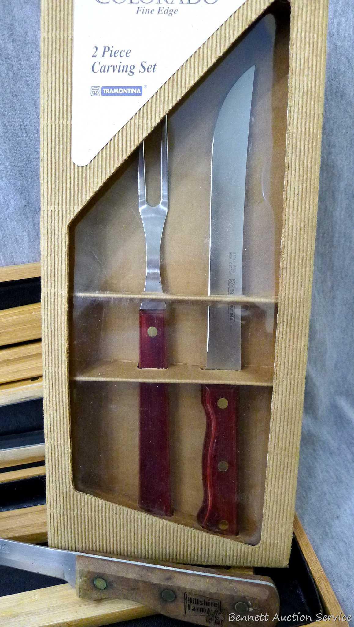 Really nice grilling set with a 13" Hillshire Farms knife with a Yorktowne blade, and a Tramontina