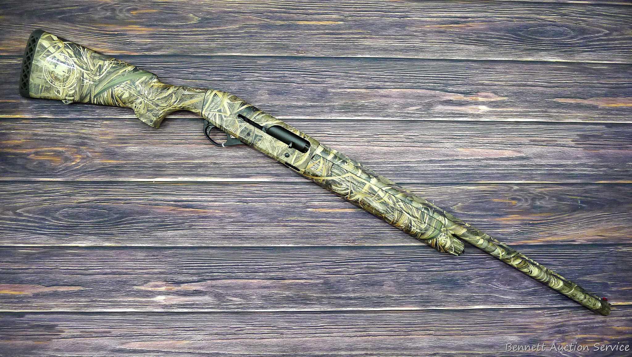Stoeger M8000 semi automatic 12 gauge shotgun. Barrel is 26" and has a mirror bore, raised rib, high