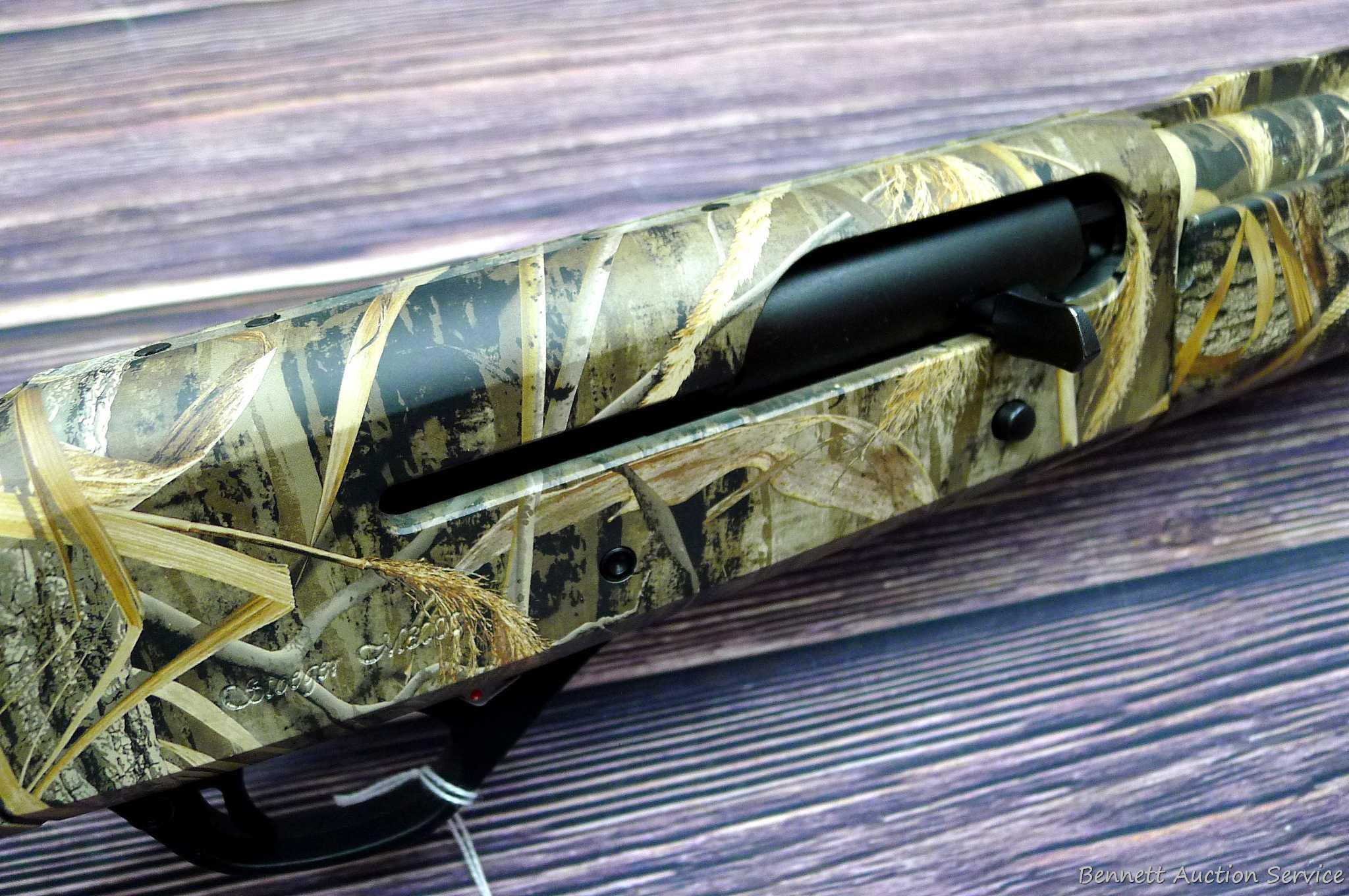 Stoeger M8000 semi automatic 12 gauge shotgun. Barrel is 26" and has a mirror bore, raised rib, high