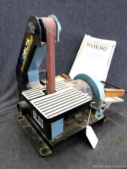 Delta 1" belt sander and 5" disc sander combo comes with manual and guide. Runs and is Model 31-080.