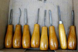 Stanley and other woodworking chisels up to 3/8" wide and down to nearly 1/8". Incl straight,