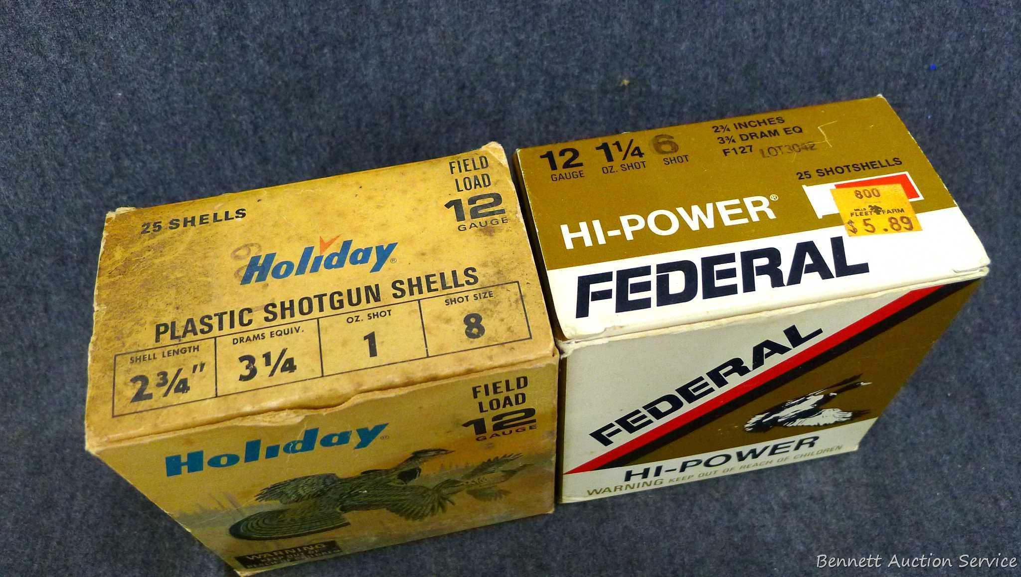 41 rounds of 12 gauge shotshells with no. 6&8 shot made by Federal and Holiday