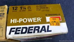 41 rounds of 12 gauge shotshells with no. 6&8 shot made by Federal and Holiday