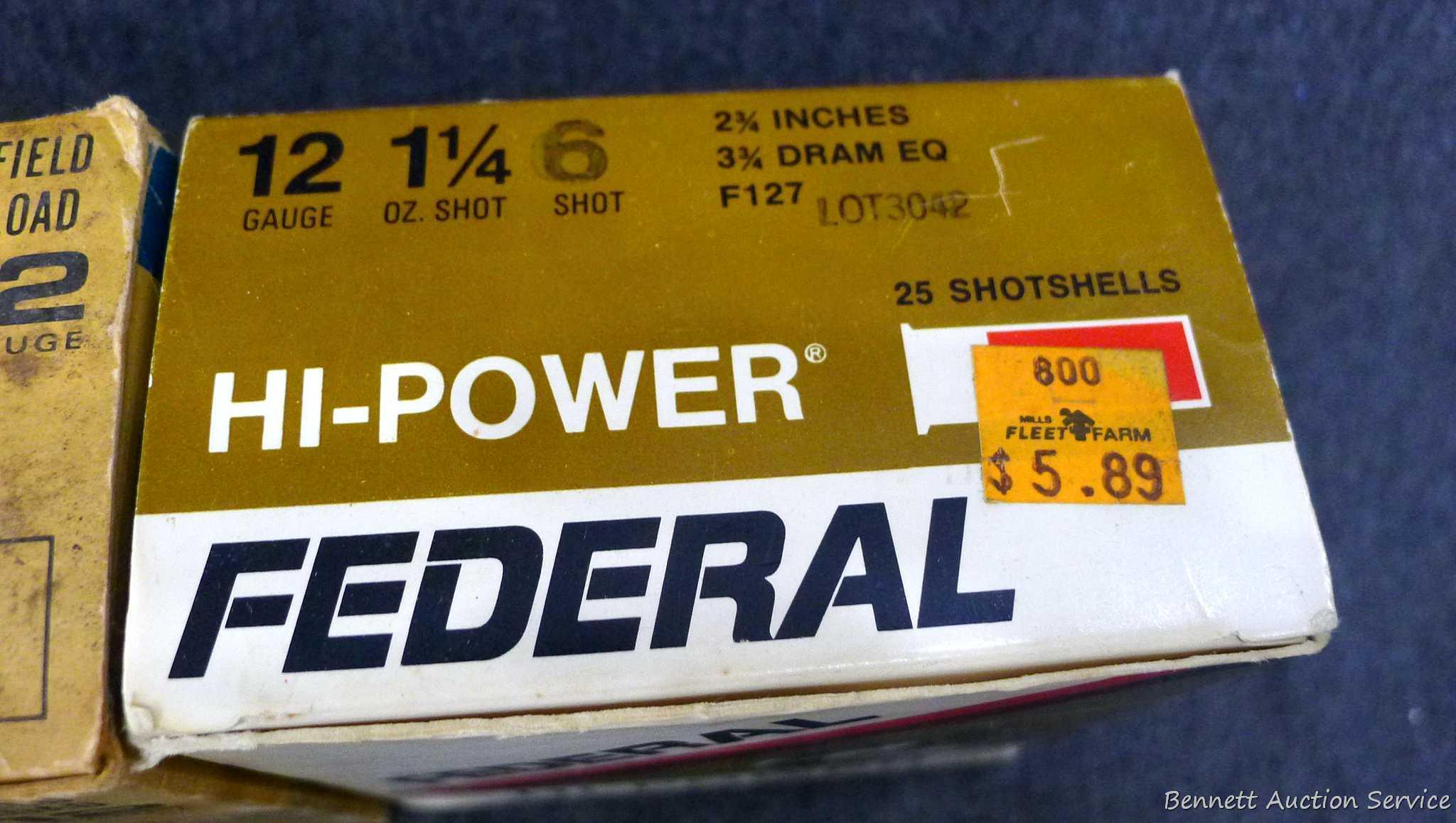 41 rounds of 12 gauge shotshells with no. 6&8 shot made by Federal and Holiday