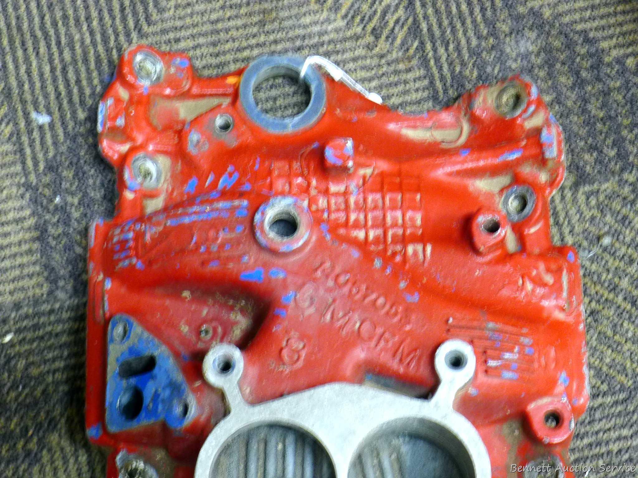 Factory GM aluminum small block Chevy intake manifold No. 14057053.