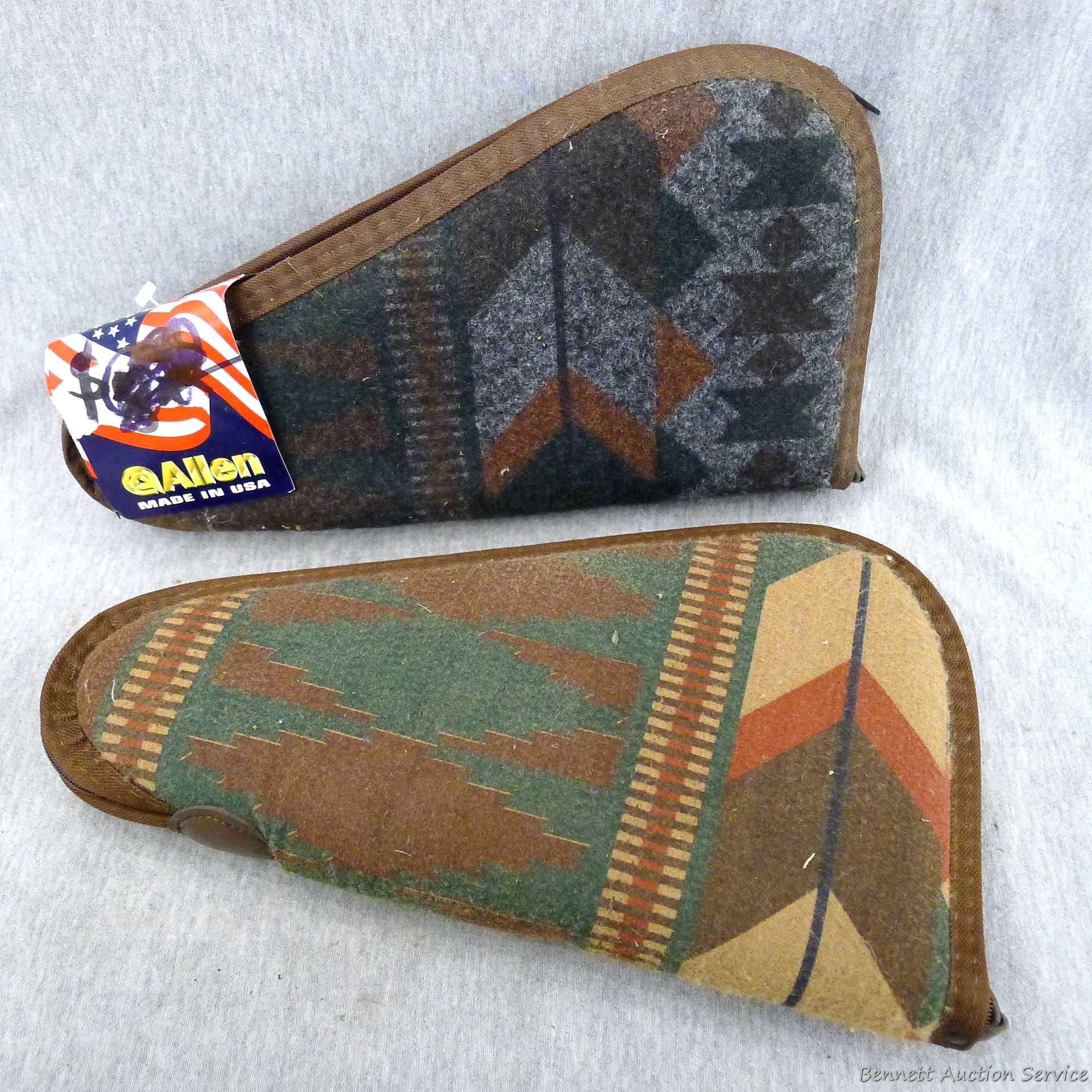Two nice looking Allen handgun cases are both about 8" x 14" and in good condition.