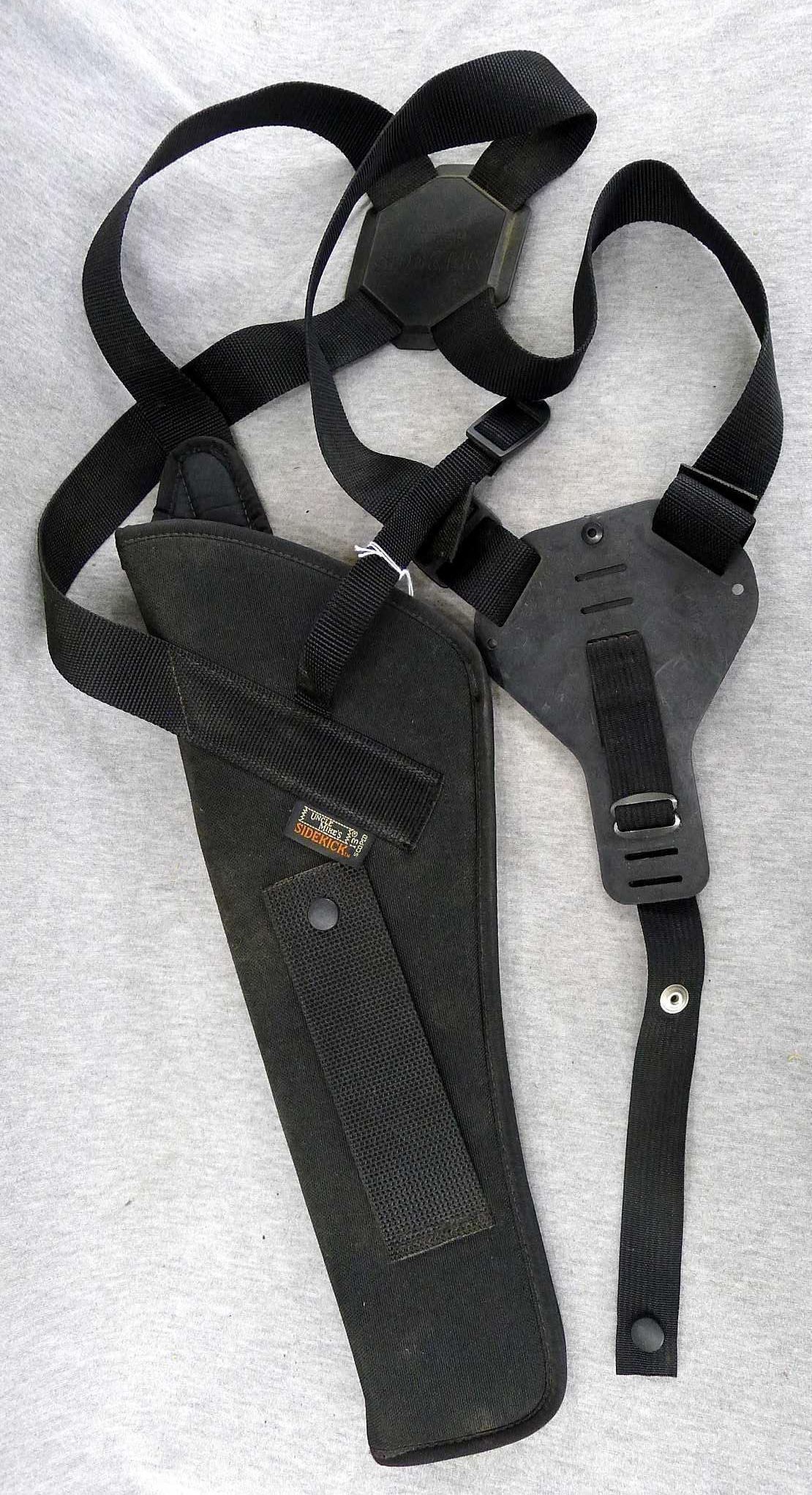 Uncle Mike's Sidekick shoulder holster hunting rig is Model 13 Scoped. Holster about 18" long.