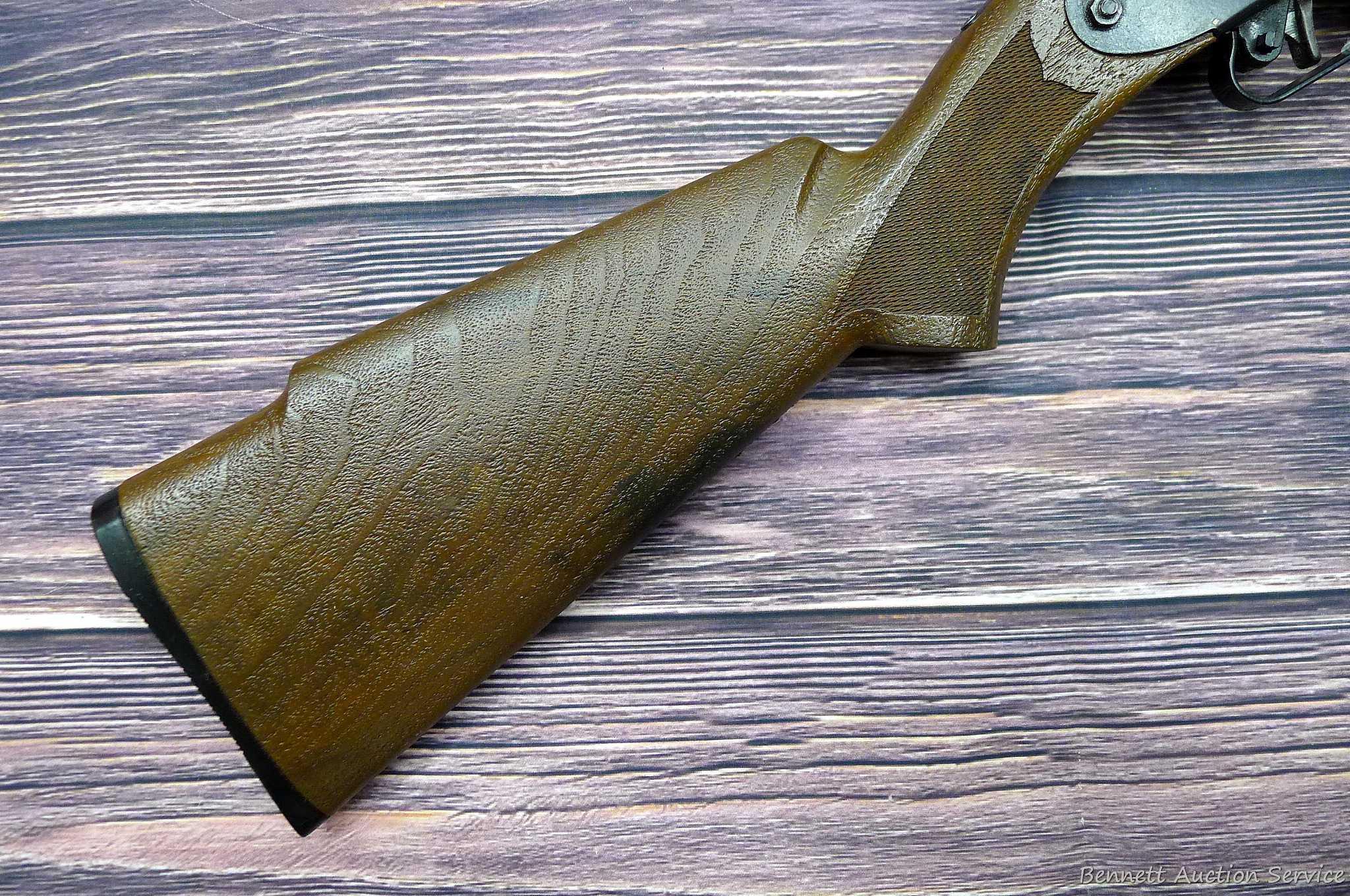 Daisy Model 225 dog-leg pump action BB rifle cocks and discharges. Stocks are sound with no chips or