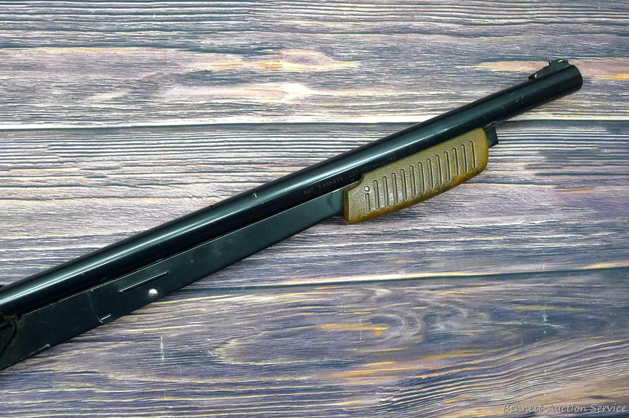 Daisy Model 225 dog-leg pump action BB rifle cocks and discharges. Stocks are sound with no chips or
