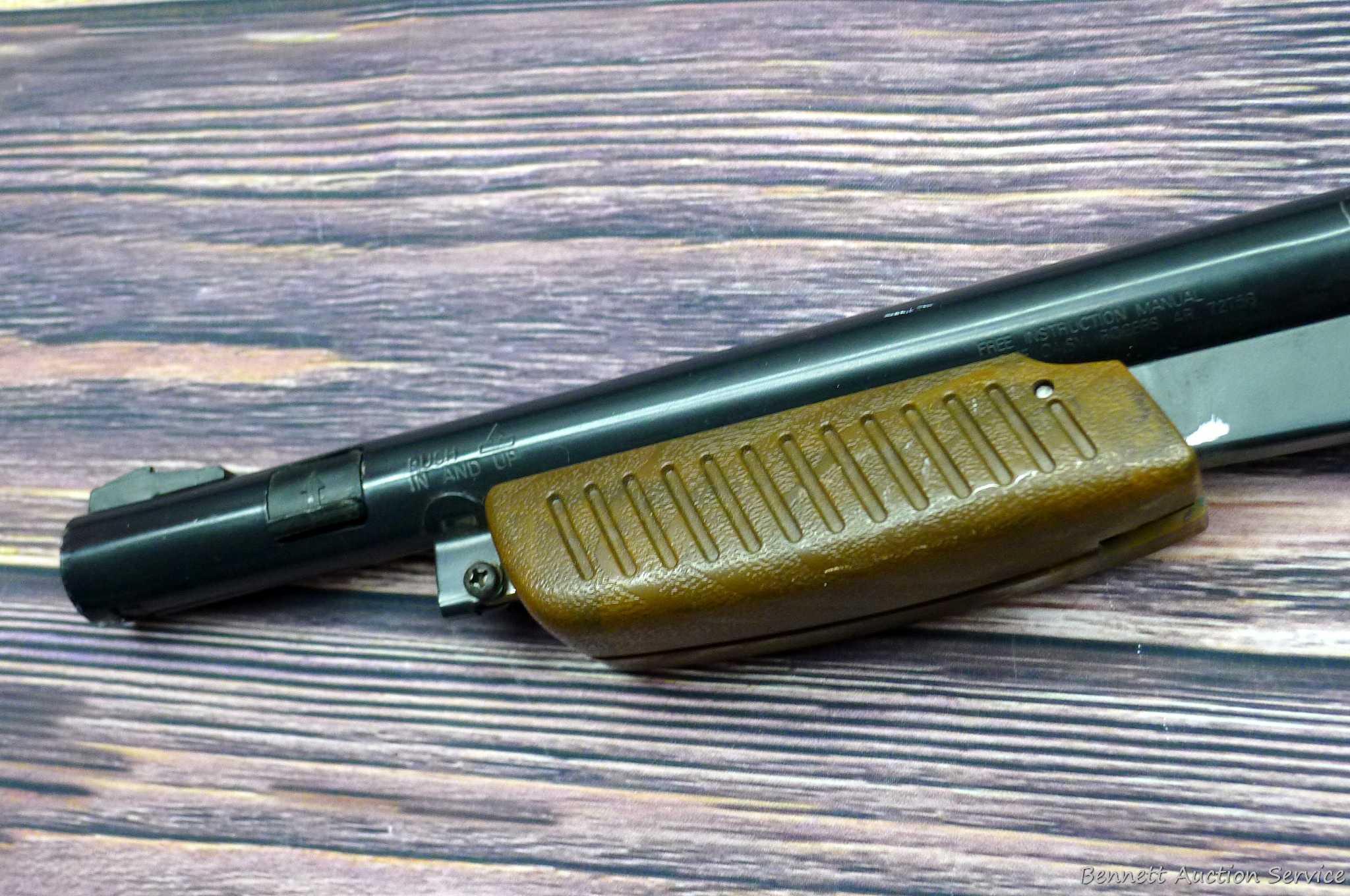 Daisy Model 225 dog-leg pump action BB rifle cocks and discharges. Stocks are sound with no chips or
