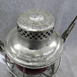 Vintage Illinois Central Railroad Adlake Reliable lantern is in great condition and about 15" tall