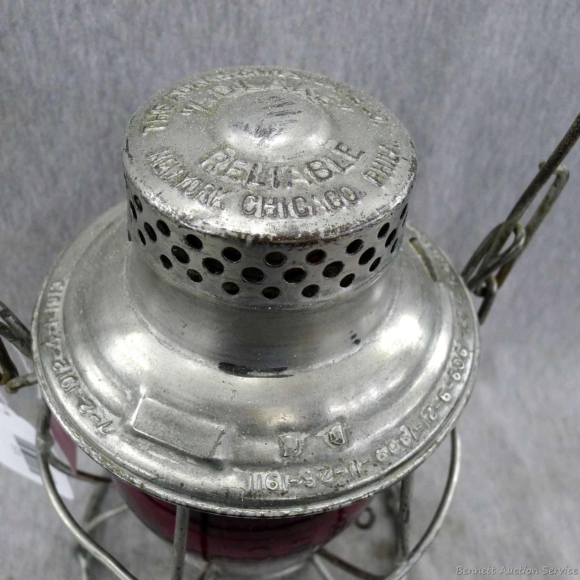 Vintage Illinois Central Railroad Adlake Reliable lantern is in great condition and about 15" tall