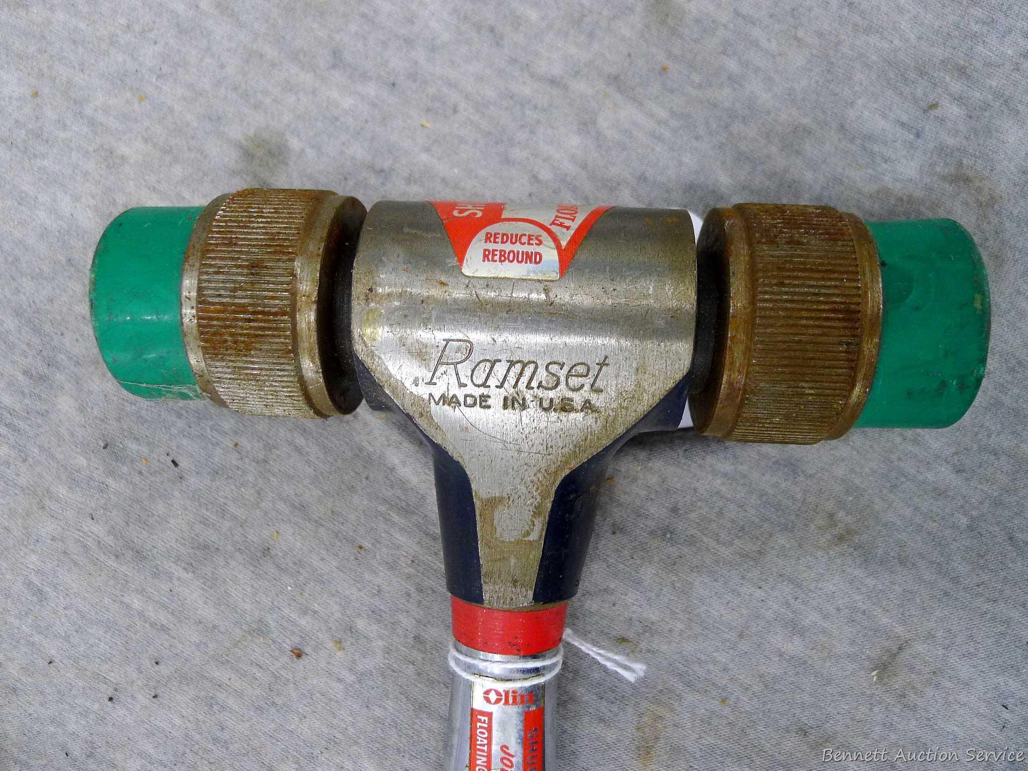 Ramset Shure-Dive floating action soft blow hammer with removeable hammer faces. Reduced rebound and