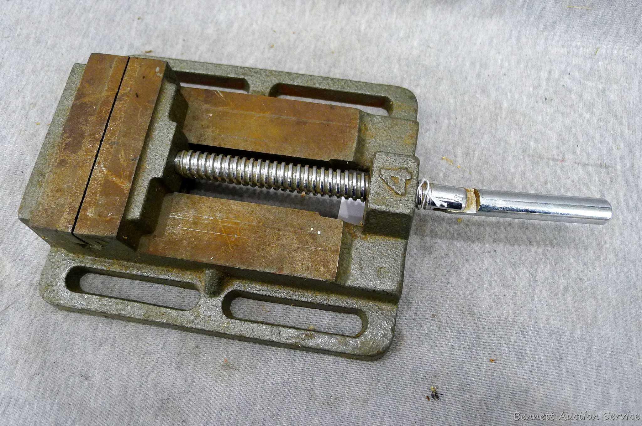 4'' drill vise with good jaws and two holes in base.