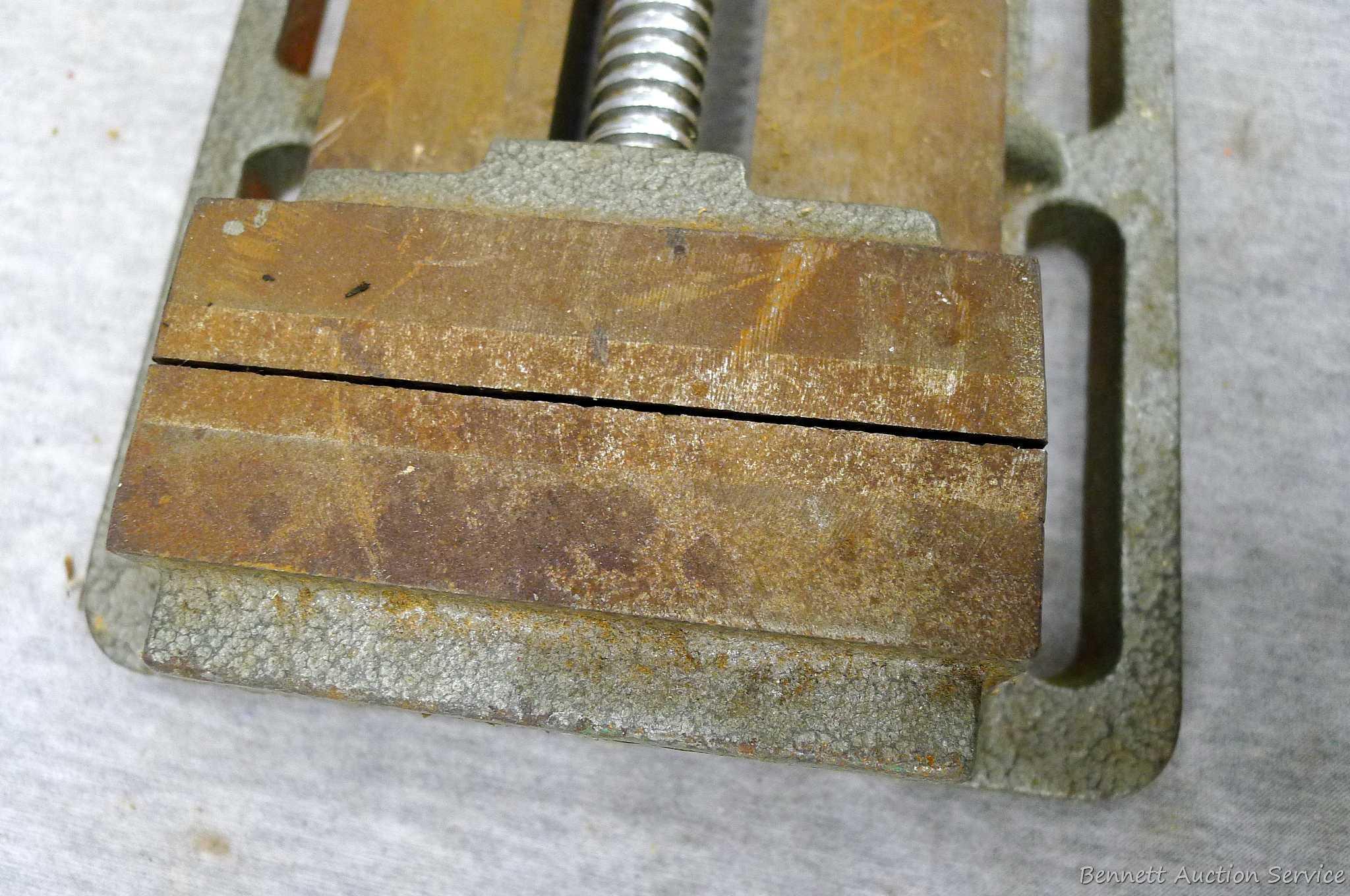 4'' drill vise with good jaws and two holes in base.