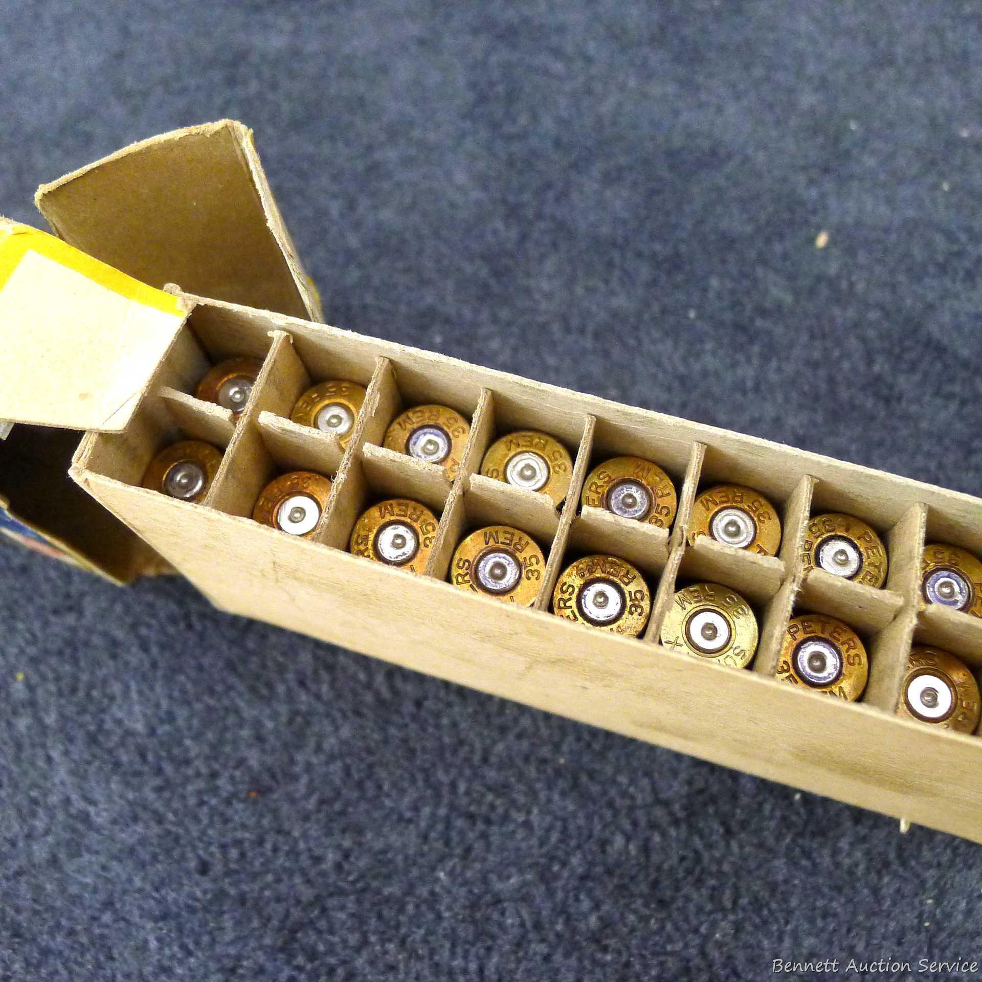 20 pieces of Peters brass in a classic Peters box, box has good colors and is in surprisingly good