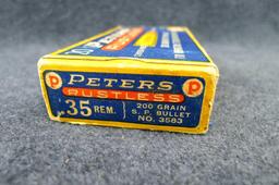 20 pieces of Peters brass in a classic Peters box, box has good colors and is in surprisingly good