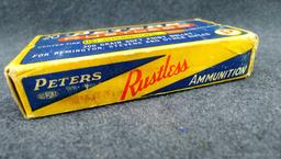 20 pieces of Peters brass in a classic Peters box, box has good colors and is in surprisingly good