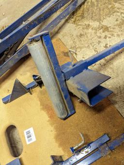 Trojan sawhorse legs, and sawhorse mountable long stock rollers. Rollers approx 10" wide.