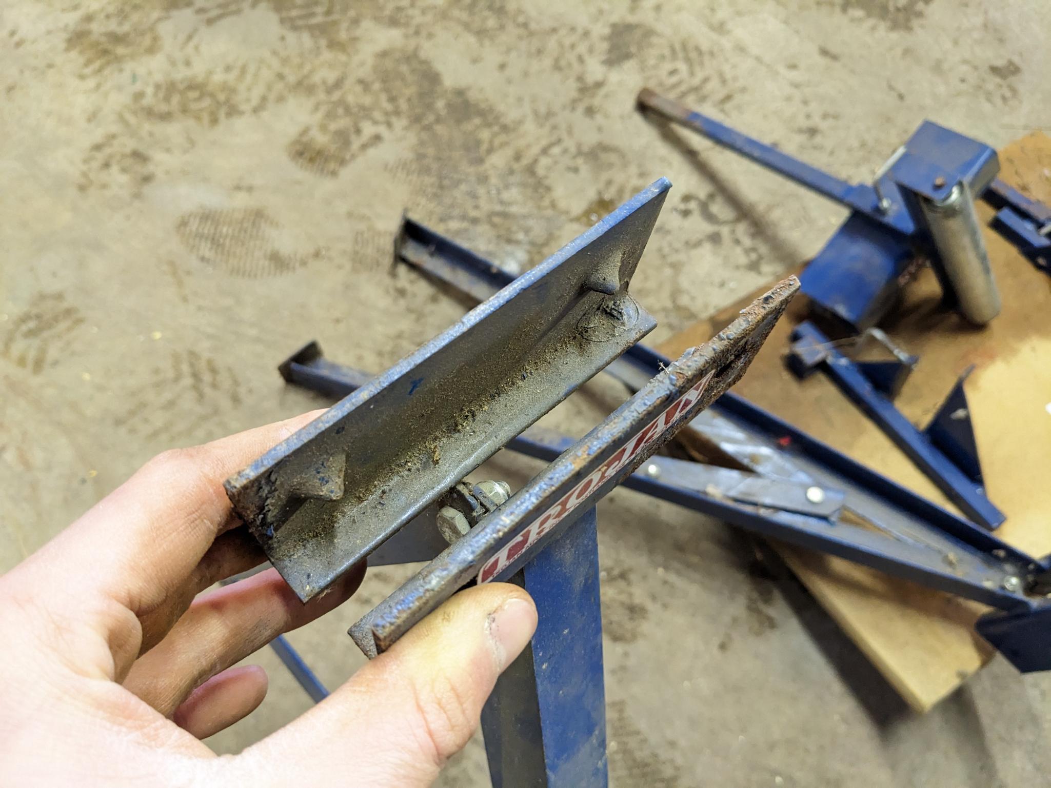 Trojan sawhorse legs, and sawhorse mountable long stock rollers. Rollers approx 10" wide.