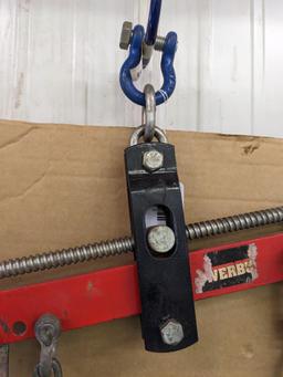 Engine puller / cherry picker tilt mechanism is about 17" wide. Once you use one of these, you'll