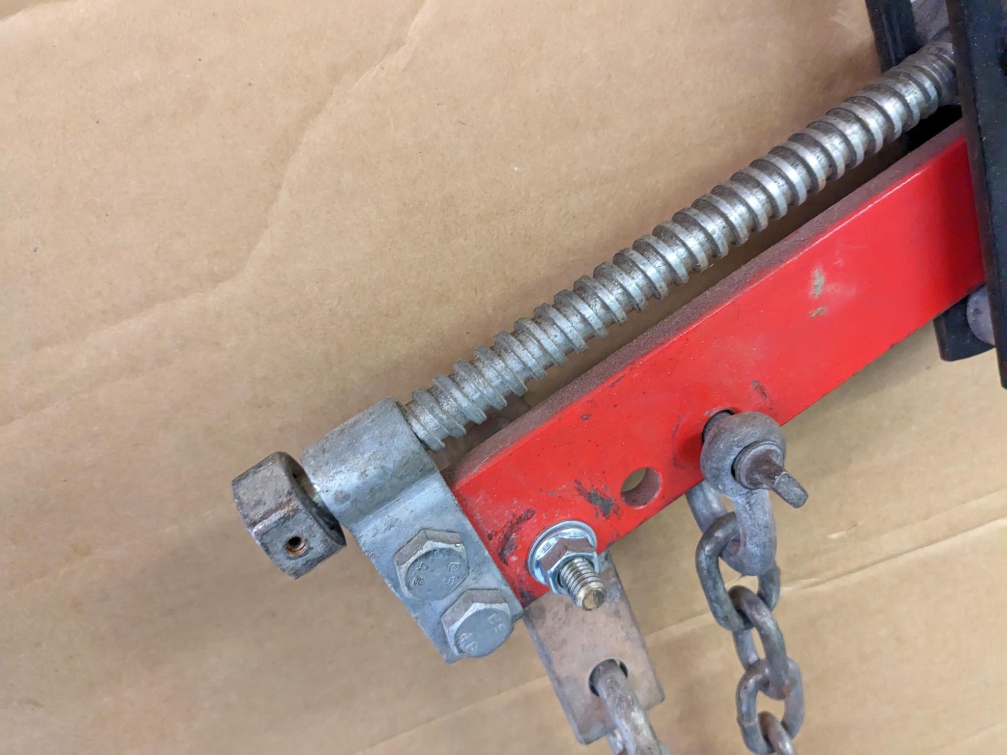 Engine puller / cherry picker tilt mechanism is about 17" wide. Once you use one of these, you'll