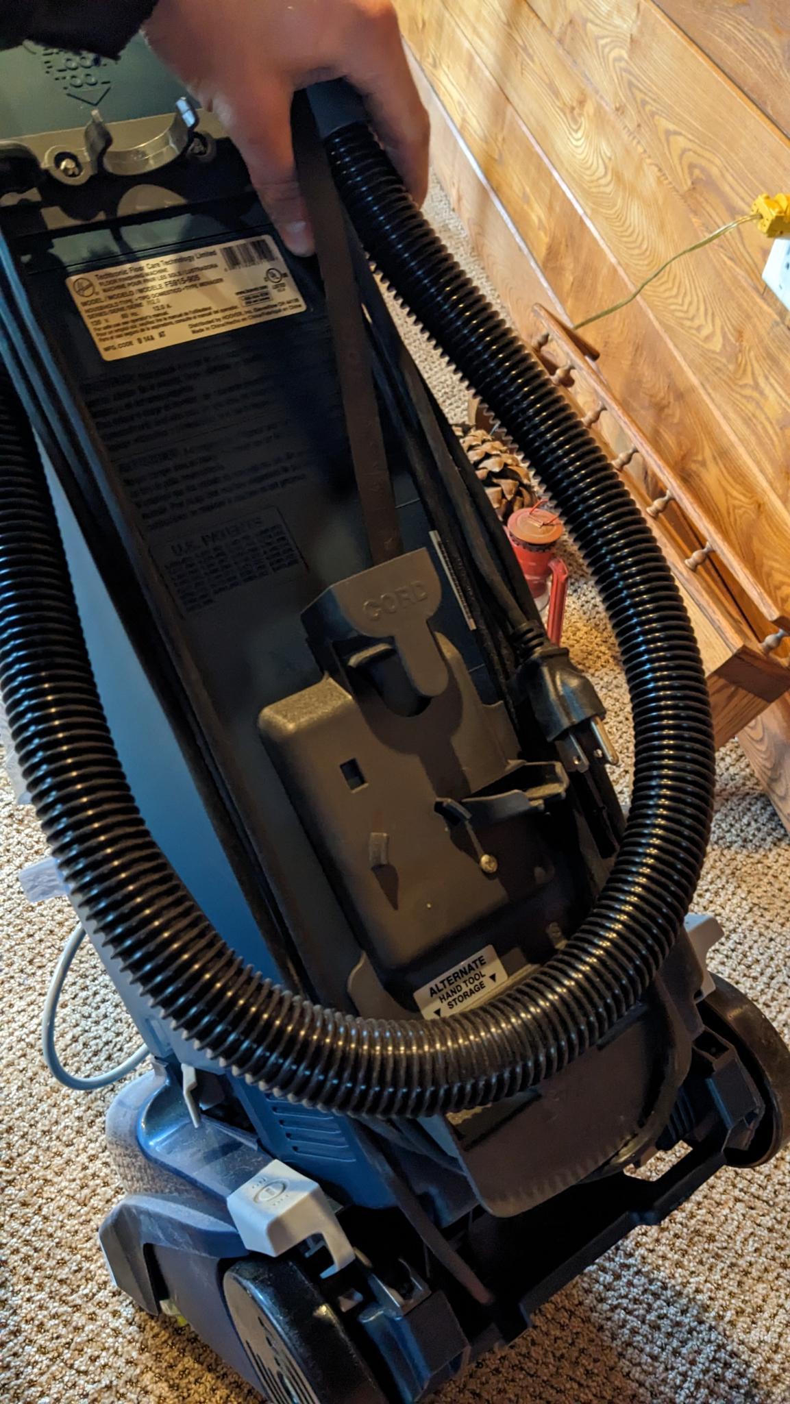 Hoover floor finishing machine features heated cleaning, Spin Scrub 50, upholstery and stain